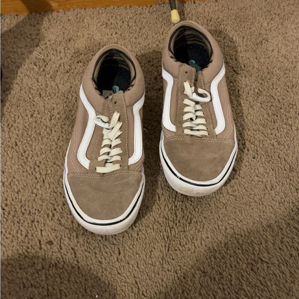 Vans Men's Brown and White Sneakers